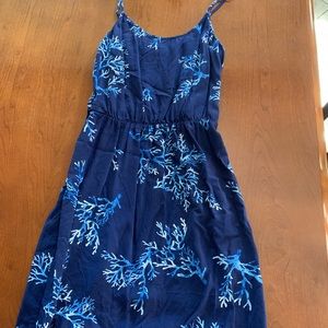 Blue coral thigh high dress